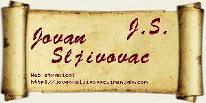 Jovan Šljivovac vizit kartica